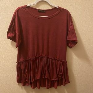Shein maroon blouse